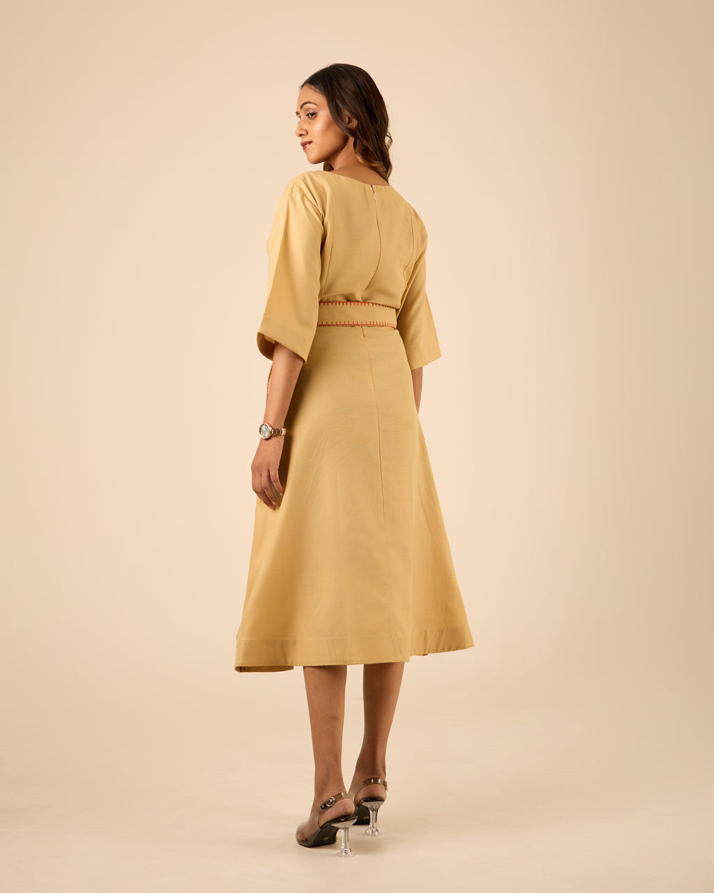 Zaroori- Fit & Flare Midi Dress with Long Belt