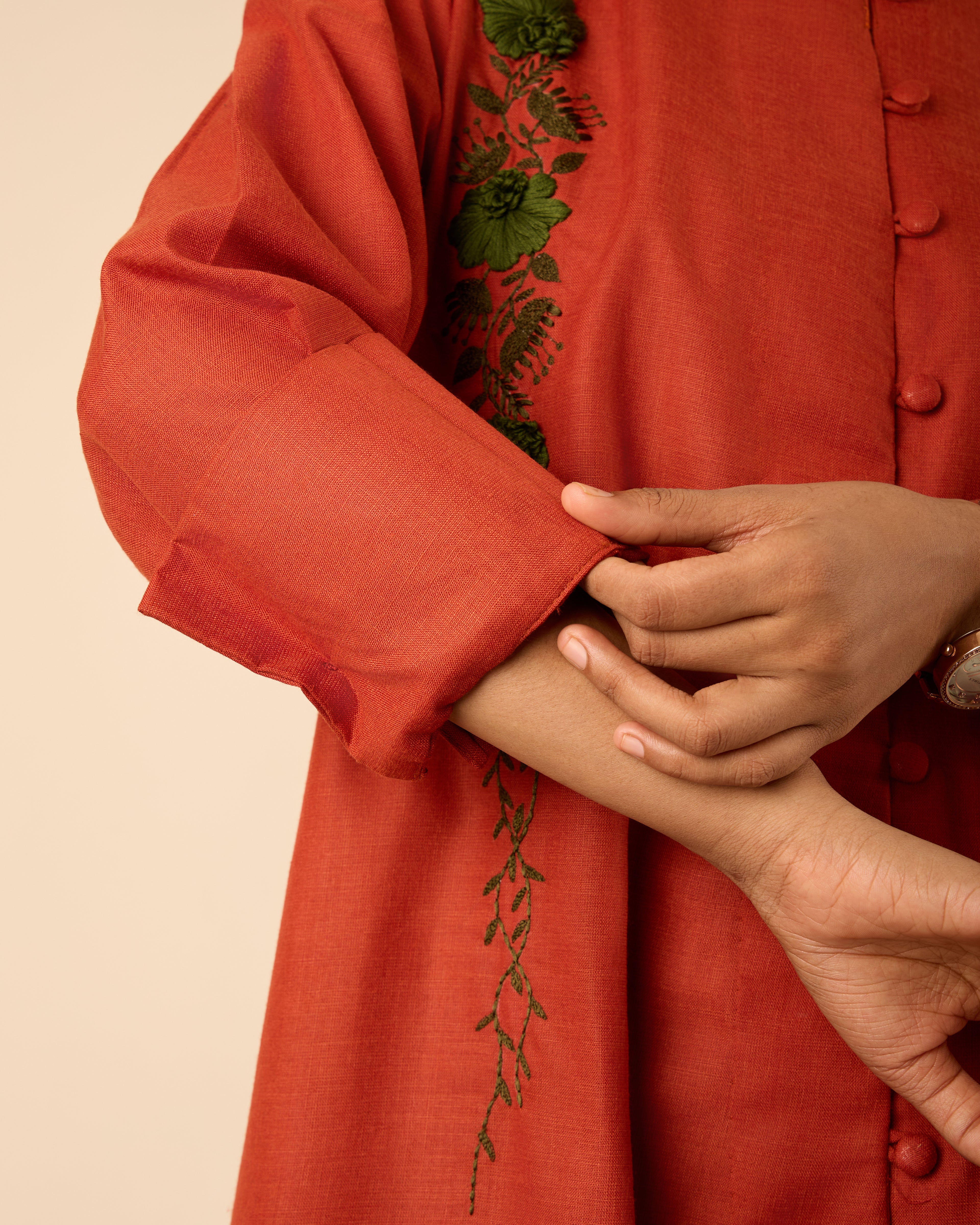 Bandhan- Long Embroidered Shirt Dress