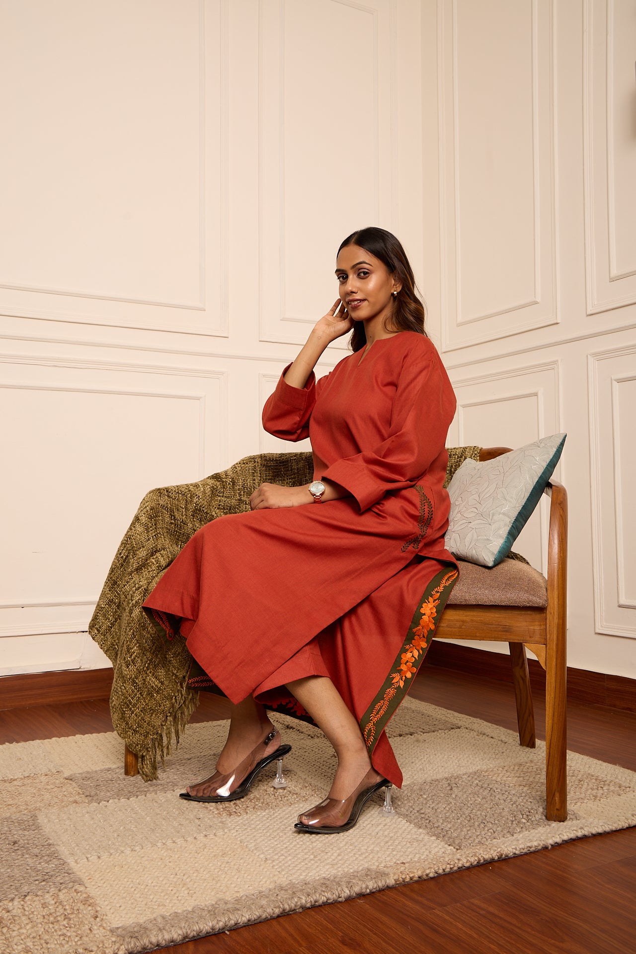 Riwaayat- High & Low Embroidered Kurta with Palazzo