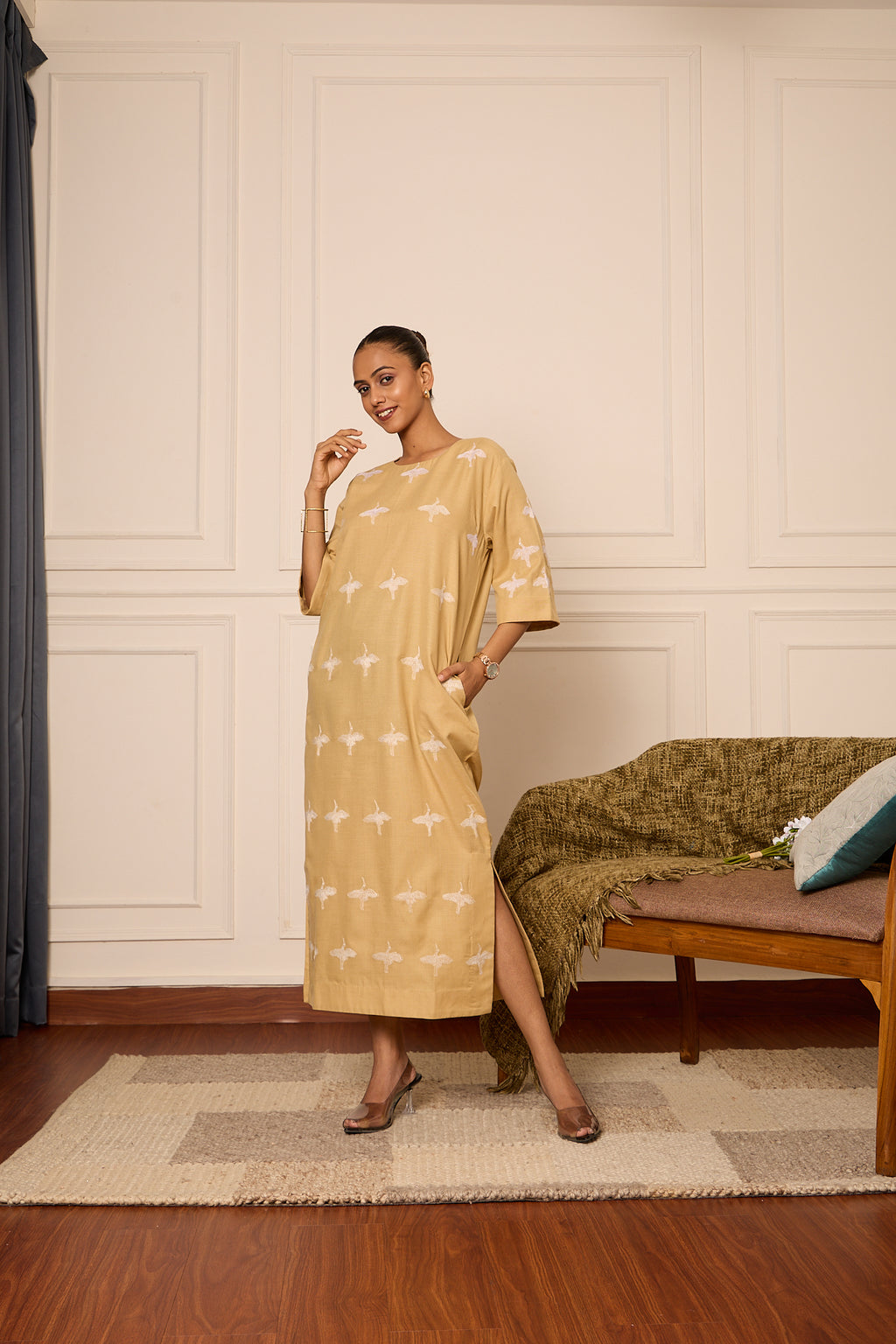 Riwaz- Long Straight Fit Kaftan Dress