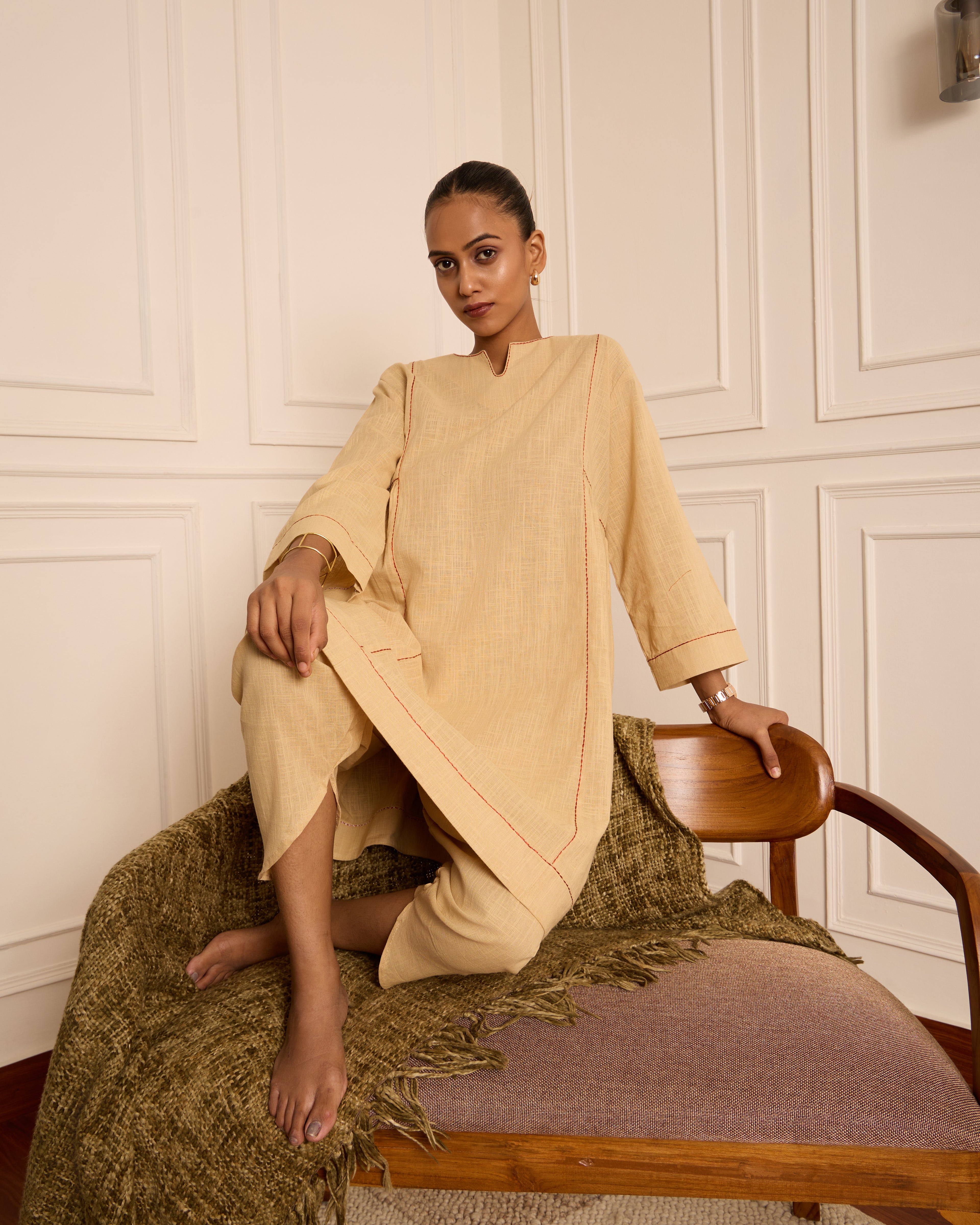 Reet- A-line Knee length Kurta with Tulip Pants