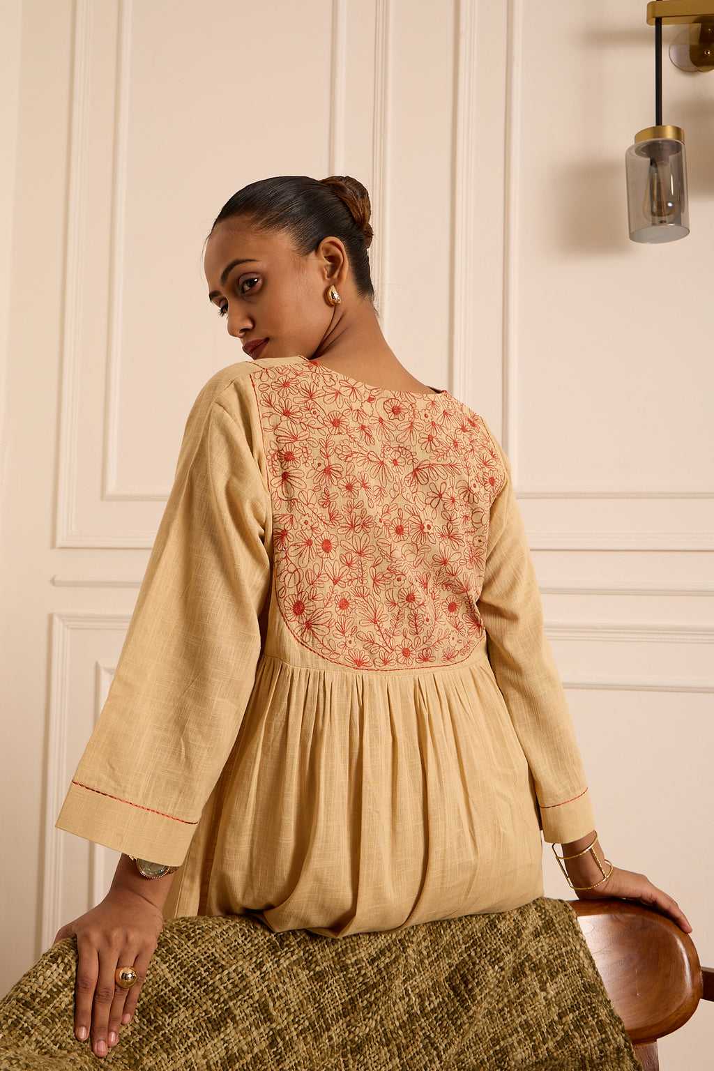 Reet- A-line Knee length Kurta with Tulip Pants