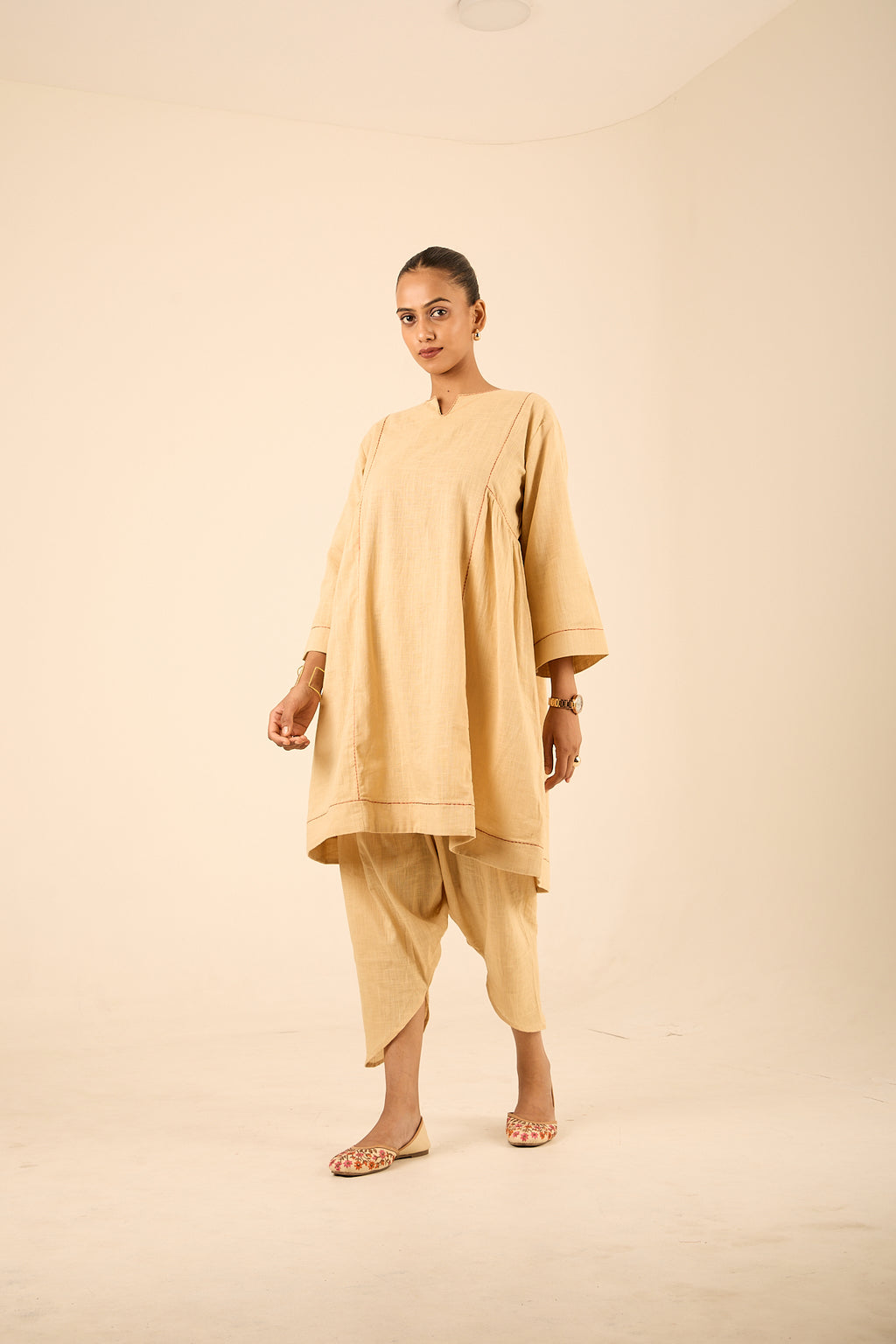 Reet- A-line Knee length Kurta with Tulip Pants