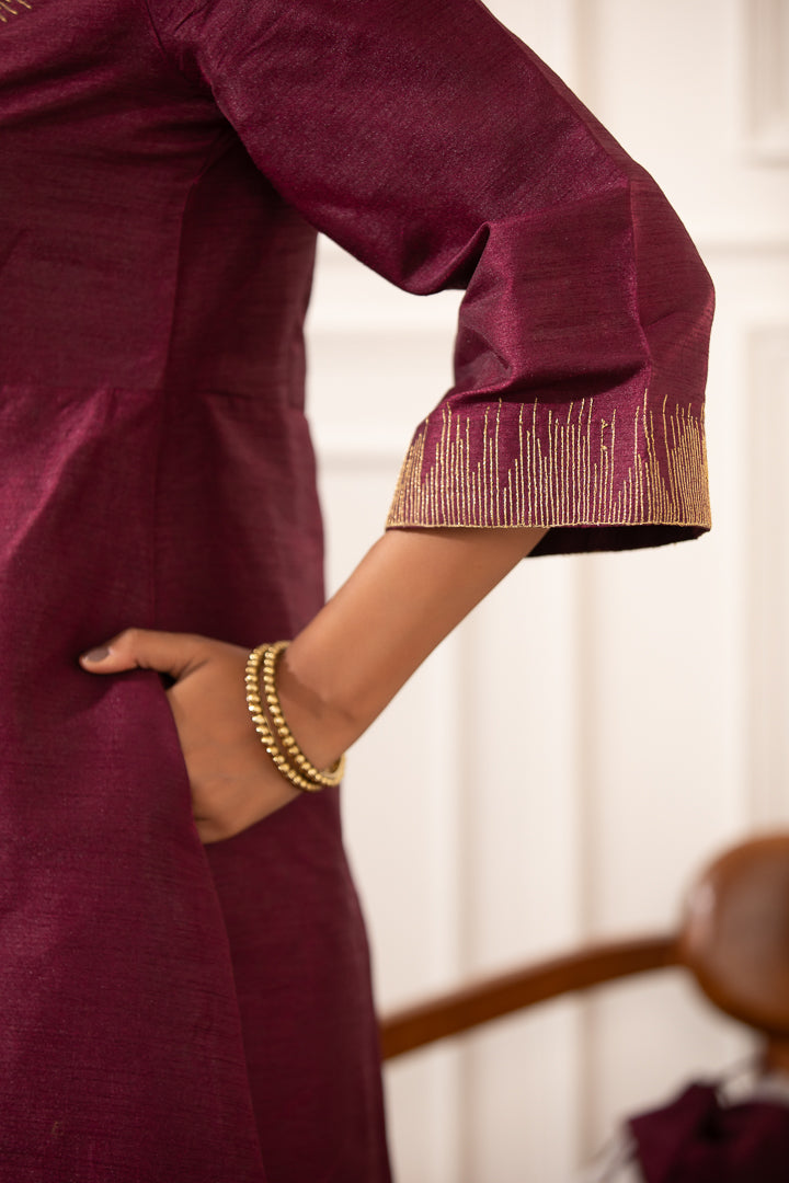 Taabir- A-line Angrakha Wrap Kurta Set