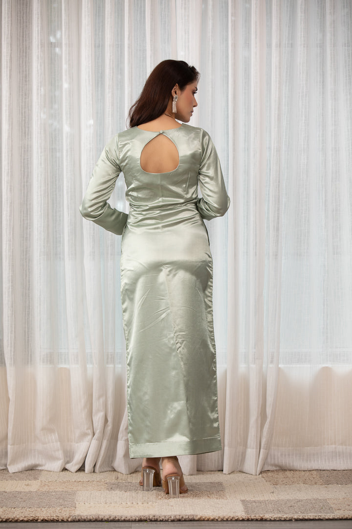 Taal- Angrakha Straight Fit Long Dress with Corset Belt