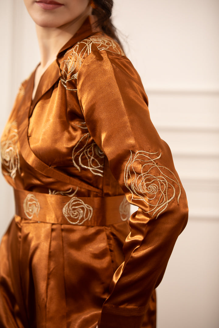 Dhaara- Angrakha Style Embroidered Jumpsuit