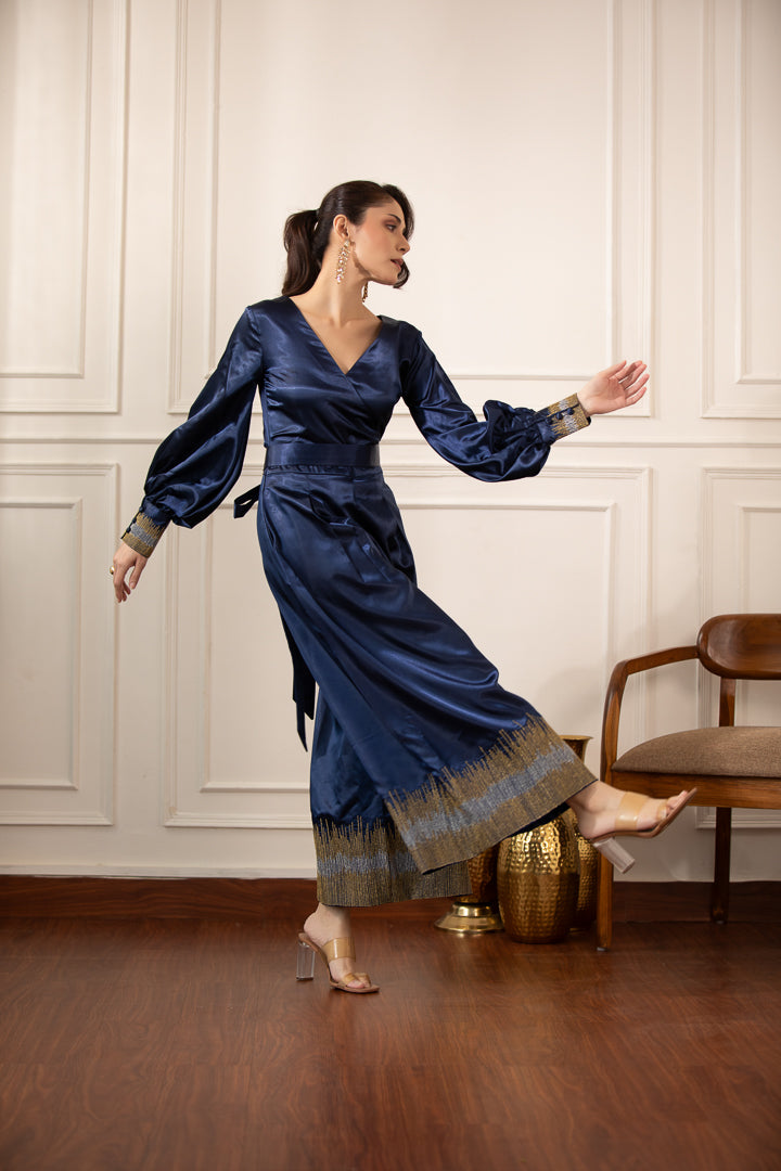 Naad- Angrakha Style Jumpsuit with Belt