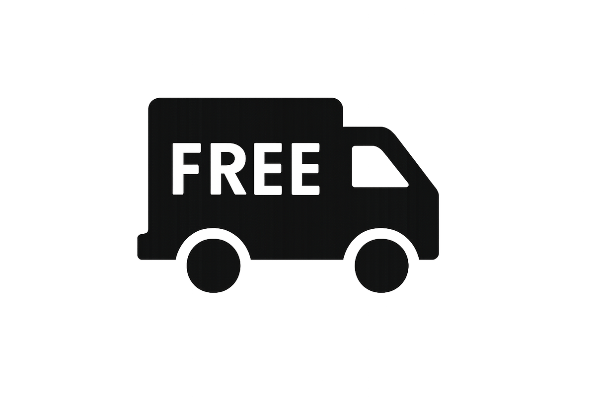 Black icon for free shipping