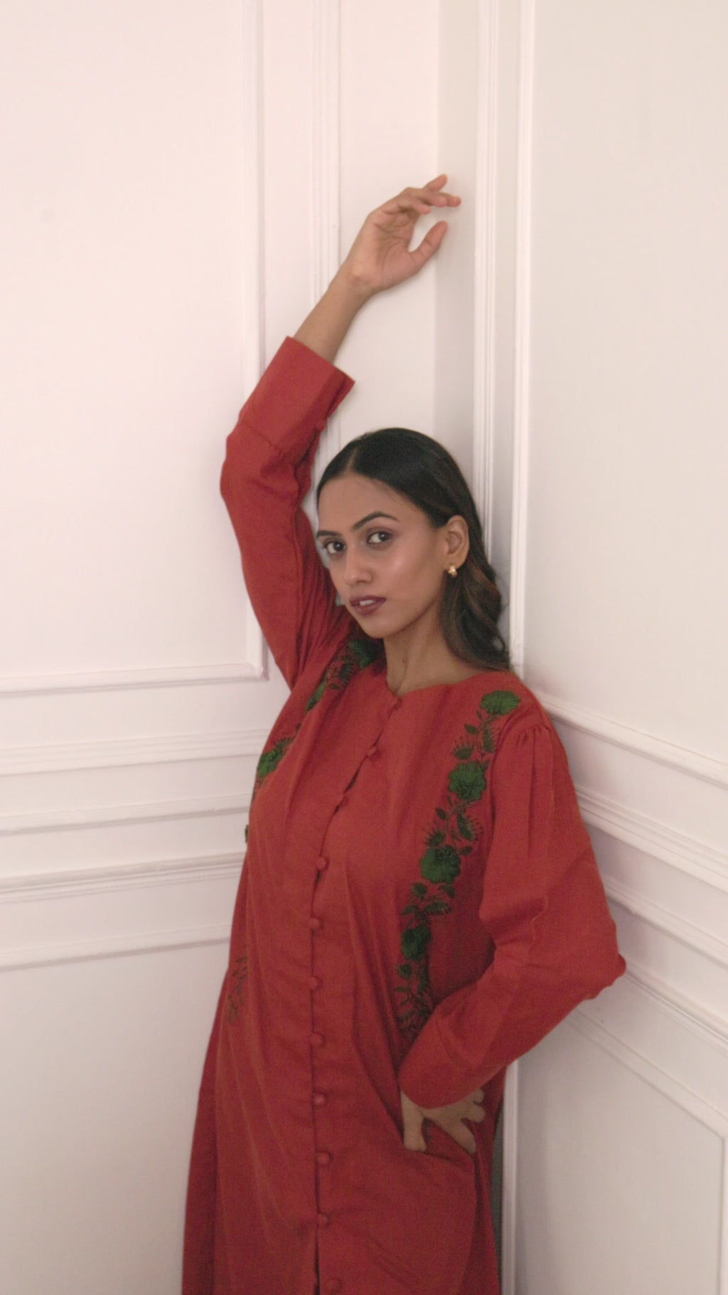 Bandhan- Long Embroidered Shirt Dress